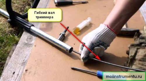 Гибкий вал на триммере устройство