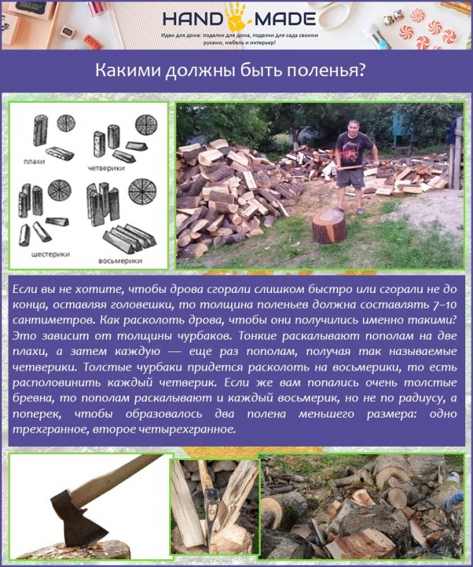 Какими должны быть поленья