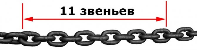 Проверка калибровки цепи по 11 звеньям - фото