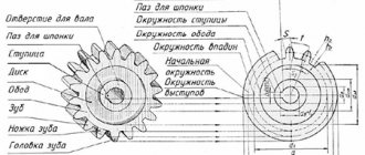 составляющие зубчатого колеса фото