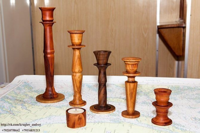 точеные подсвечники из древесины