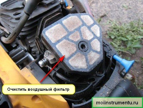 Воздушный фильтр бензопилы причина почему не заводится